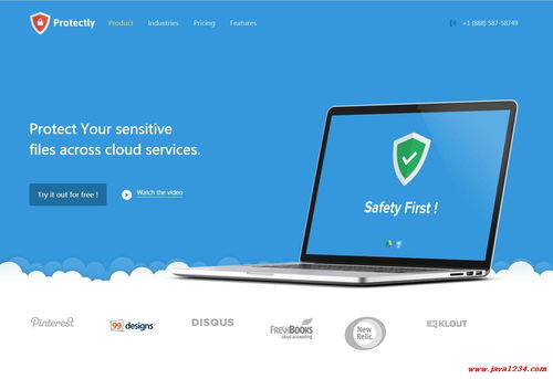 蓝色大气服务器安全软件官网企业模板